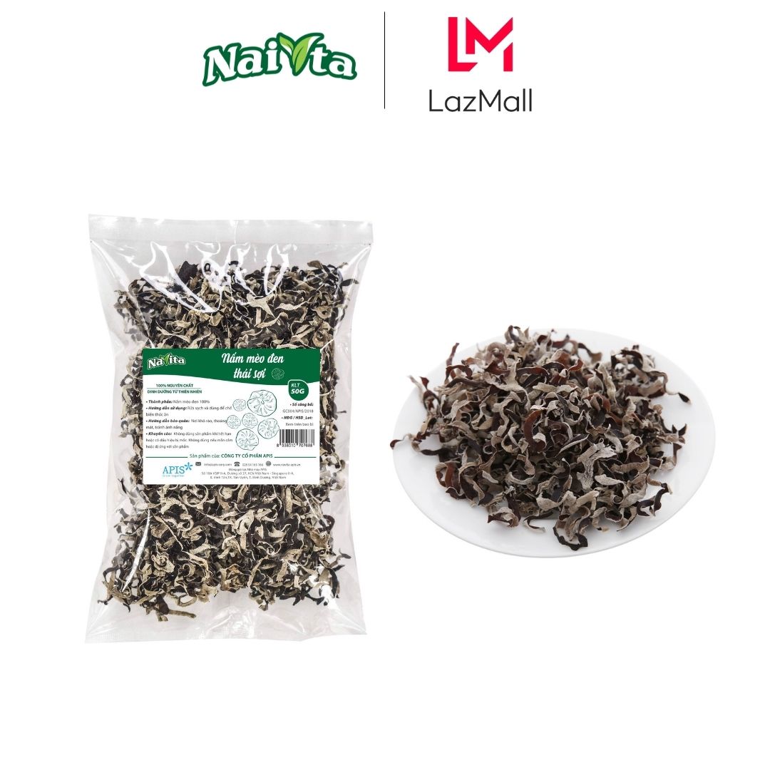 1 gói nấm mèo đen thái sợi naita 50g