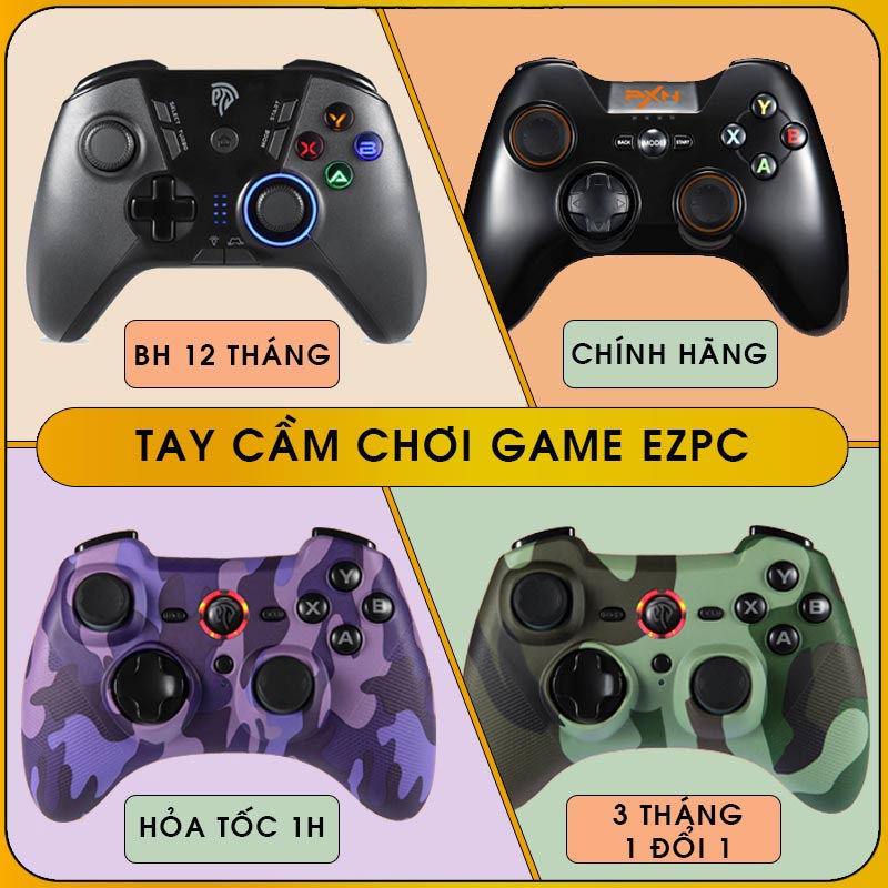 Tay Cầm Chơi Game Không Dây PXN 9613/9606/9616, EasyESM9110/9101 Có Rung, Bluetooth, Hỗ Trợ PC Và Điện Thoại Android Chơi Được Tất Cả Các Game (Có Usb Wireless)