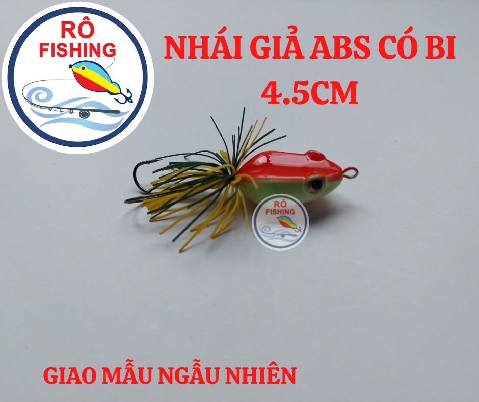 Mồi nhái giả câu cá lóc có bi 4.5cm/ Nhái giả câu lure có bi lưỡi