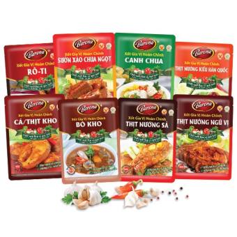 Combo 10 gói - 2 Cá/thịt kho/1 Sườn xào chua ngọt/1 Canh chua /1 Rôti /1 Nướng Hàn Quốc/2 Nướng Sả /1 Bò kho/1 Ngũ vị