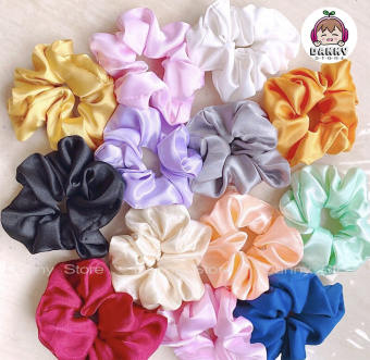 Scrunchies nhiều màu xinh xắn, Dây buộc tóc Scrunchies phi bóng màu sắc
