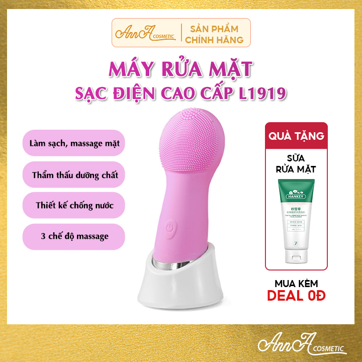 Máy Rửa Mặt Mini Máy Mát Xa Cầm Tay, Massage Mắt ,Đẩy Tinh Chất Nâng Cơ Mặt Chính Hãng Sạc Điện Cao Cấp L1919 Giúp Sạch Sâu Và Giảm Mụn
