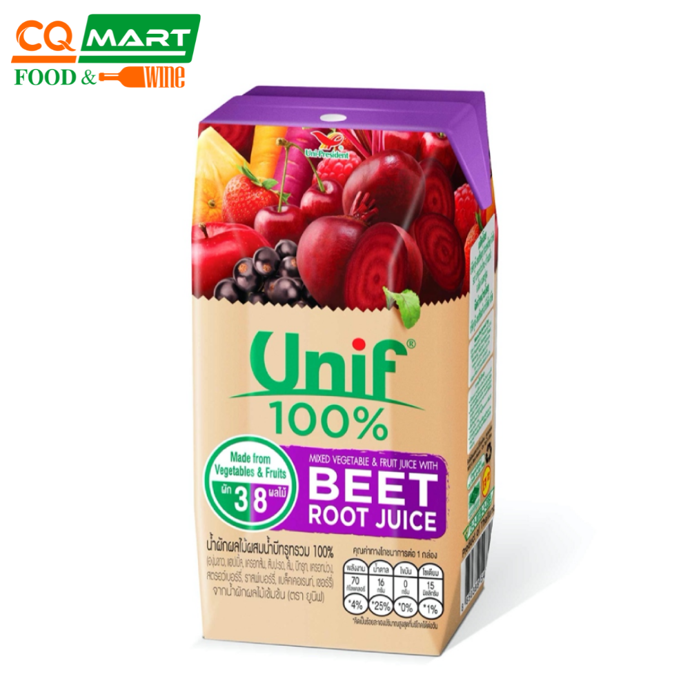 Nước rau quả tổng hợp với củ dền unif hộp 200ml