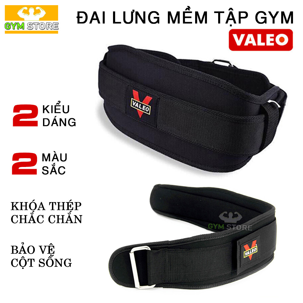 Đai Lưng Mềm Valeo hỗ trợ tập Gym, Gánh tạ, Deadlift - bản 12.5cm