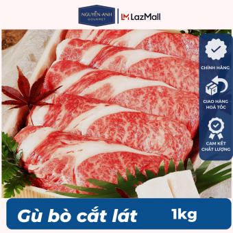 Gù bò cắt lát 500g [tỷ lệ thịt/mỡ là 6/4] thích hợp thả lẩu, nướng, xào- Giao nhanh 2h HCM