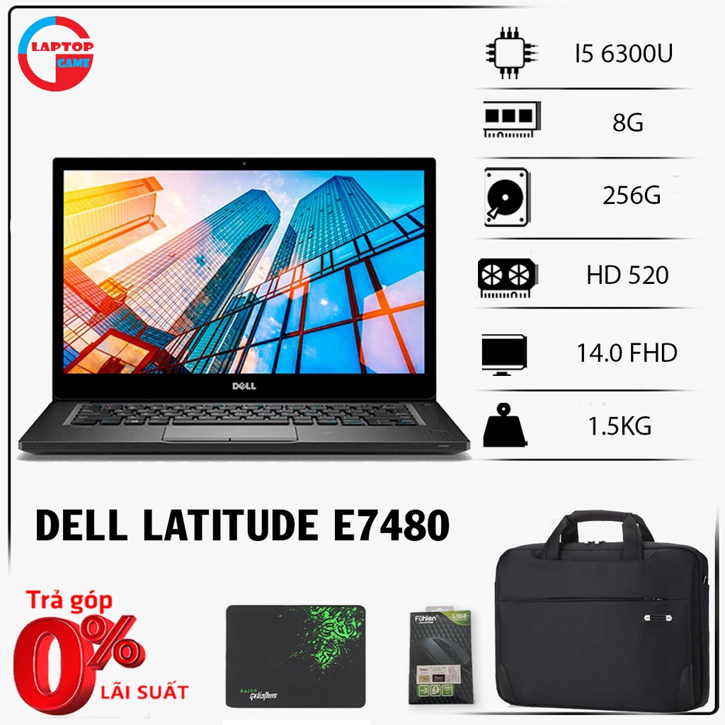 Laptop dell latitude 7480 i5 6300u - utrabook cao cấp -màn 14.0 inch hd
