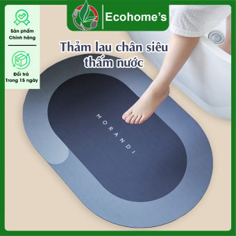 Thảm lau chân siêu thấm nước Ecohome's, thảm chùi chân nhà bếp chống trơn trượt thiết kế hiện đại dễ dàng vệ sinh phù hợp với mọi không gian nhà tắm, phòng bếp cửa ra vào