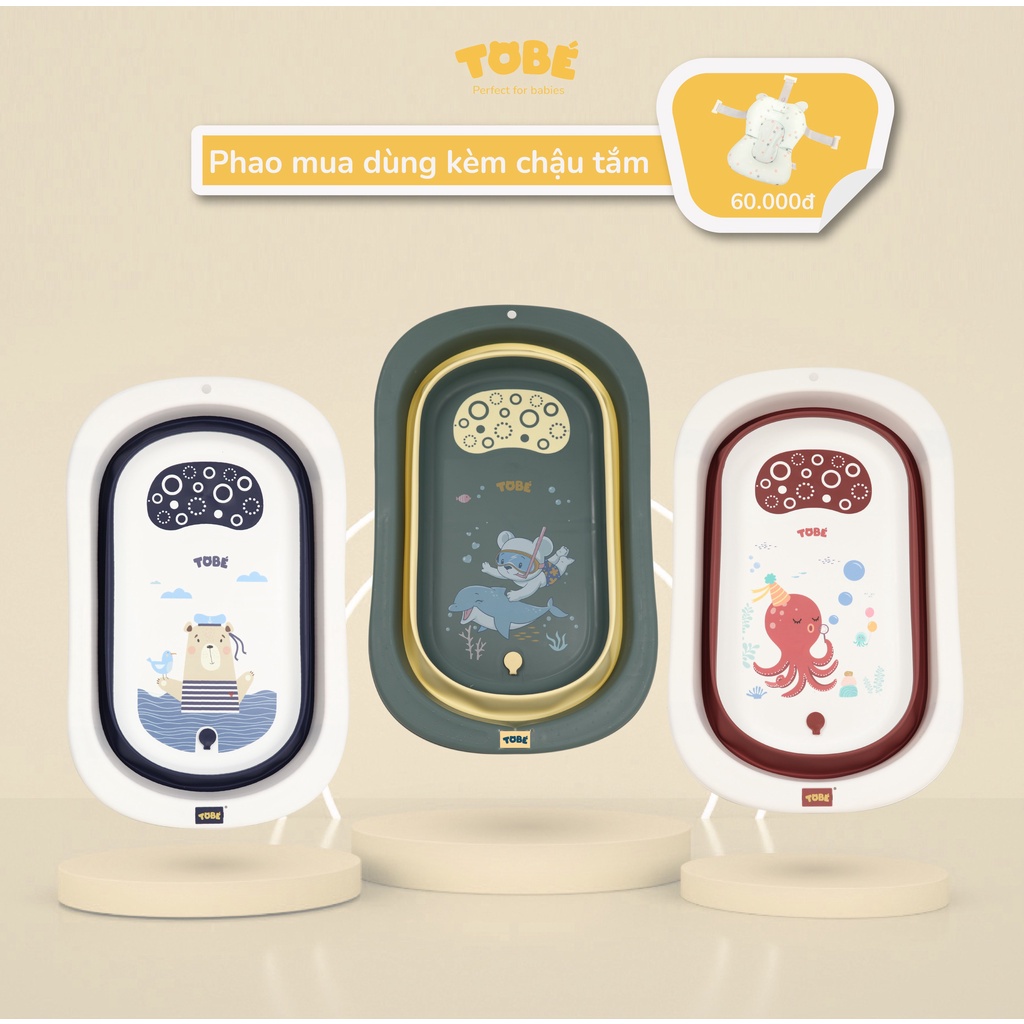 Chậu Tắm Gấp Gọn Cho Bé- Chậu tắm chính hãng ToBé bền bỉ an toàn và tiện lợi cho mẹ và bé