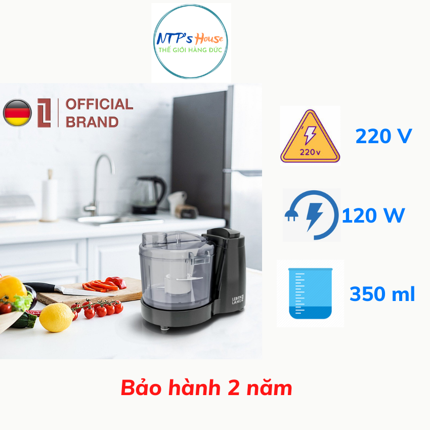Máy xay thịt đa năng mini LEBENLANG xay thịt tỏi hành ớt gia vị cối 350ml công suất 120ml - hàng chính hãng Đức