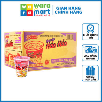 Mì Ly Hảo Hảo Chua Cay 67G Sợi Mì Vàng Dai Ngon , Nước Súp Tôm Chua Cay Hảo Hảo Chua Ngọt