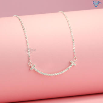 Dây chuyền nữ bạc thật mặt nụ cười - Vòng cổ bạc nữ tầng lớp Itaewon Class DCN0466 - Trang Sức TNJ