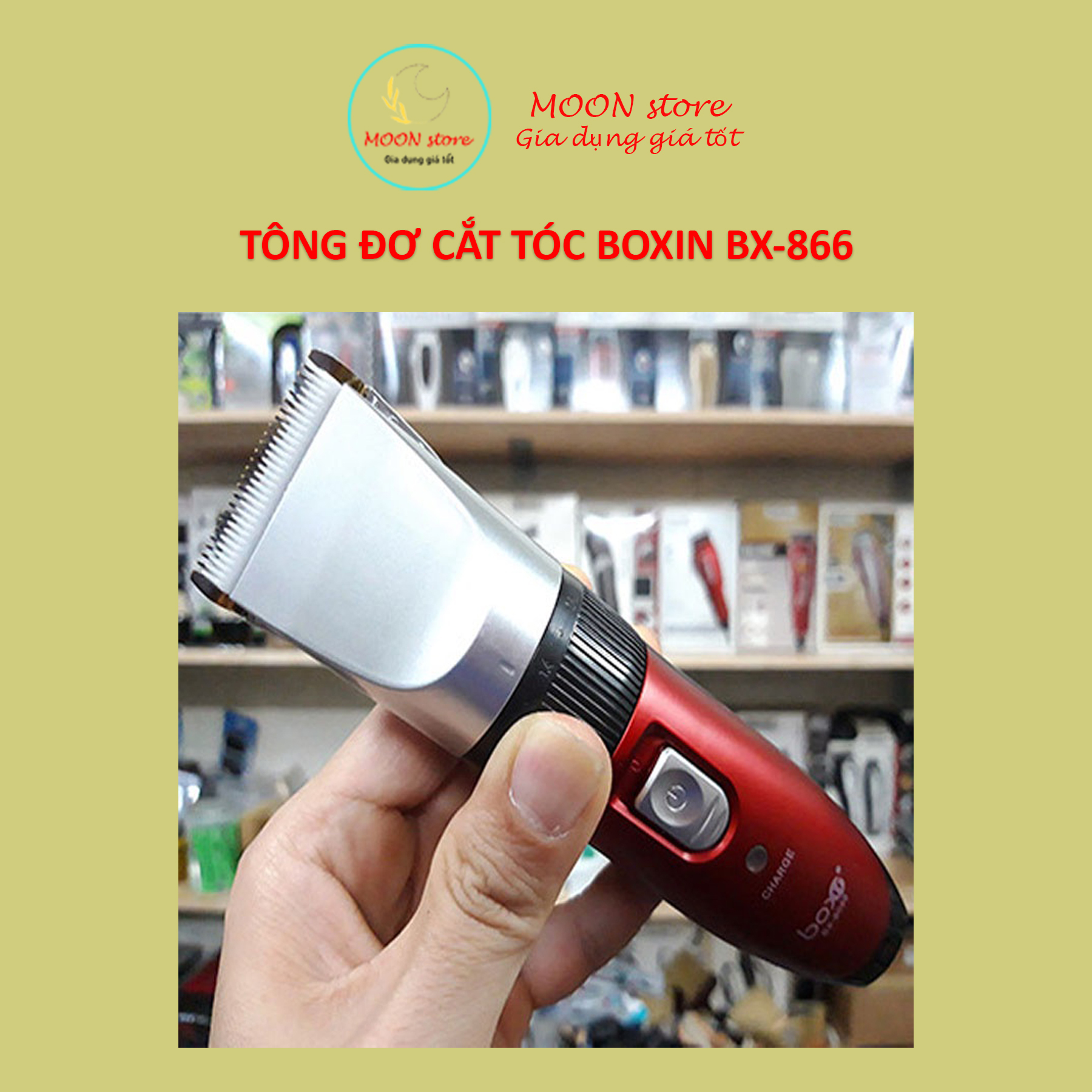 Tông đơ cắt tóc Boxin BX-866 sạc điện tiện lợi