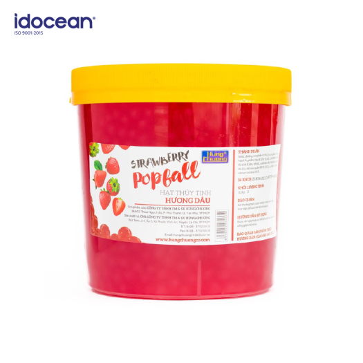 Hạt Thủy Tinh Dâu - Hùng Chương - 1kg & 3.2kg - Topping tuyệt hảo cho thức uống (hạt jelly, thạch jelly, topping trà sữa)