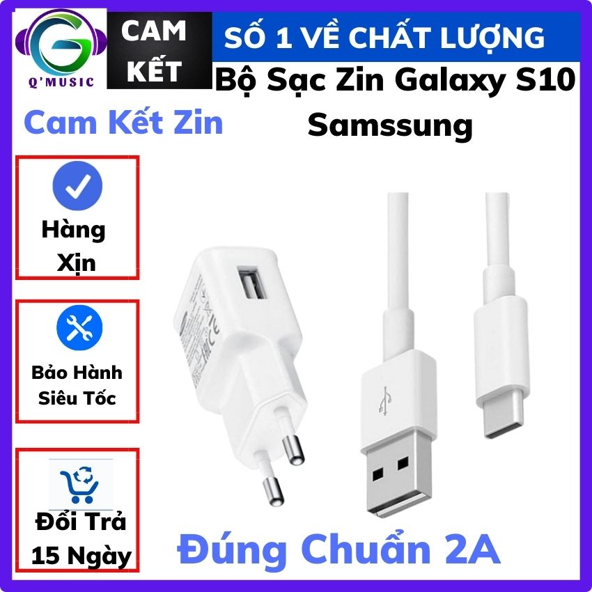 Bộ sạc nhanh samssung type zin s10 q45 q'music hỗ trợ sạc nhanh củ sạc chuẩn 2a ssamsung, bảo hành 12 tháng