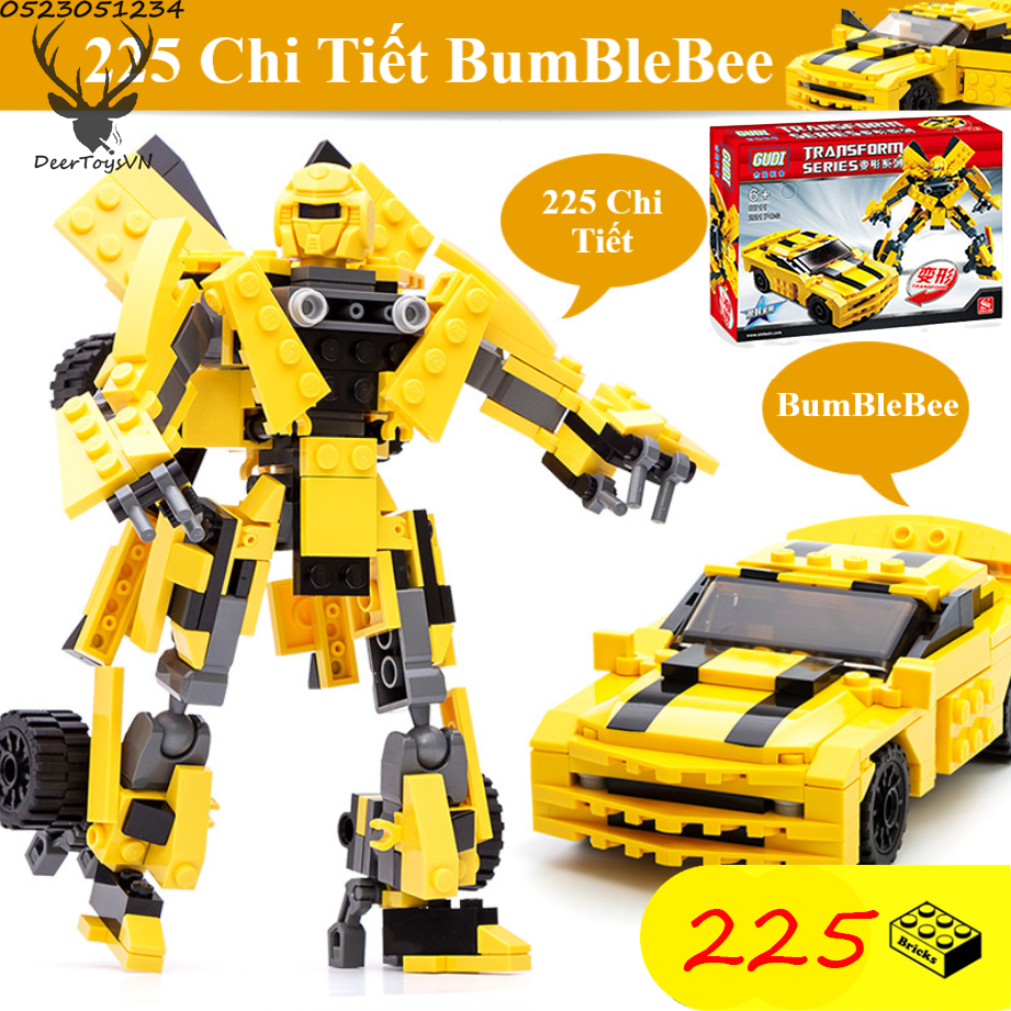 [Hoàn tiền 10%][225 CT - HỘP GIẤY] BỘ ĐỒ CHƠI XẾP HÌNH LẮP GHÉP Transformer BumBleBee - Lắp Ráp Robot Biến Hình