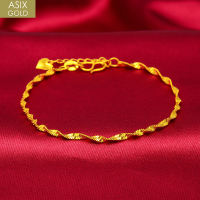 ASIX GOLD Original 18k Saudi Gold Womens Thin Chain Bracelet