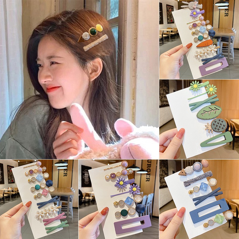 Set Kẹp tóc cute nữ đính đá đẹp hoạ tiết phong cách hàn quốc dễ thương xinh xắn KC54 JOLY