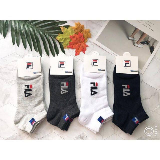 Combo 3 đôi tất cổ ngắn fila, vớ thể thao nam nữ đẹp, chống hôi chân thoáng khí