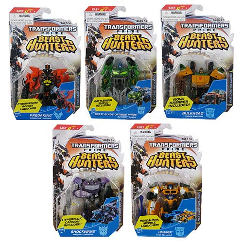  Đồ Chơi Robot Transformers Prime biến hình Optimus Prime Predaking Bulkhead Magnus Shockwave Huffer - Beast Hunters Commander  Box  