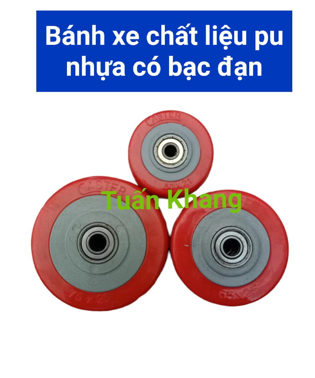 Bánh xe đẩy chất liệu pu nhựa - bánh xe tuấn khang