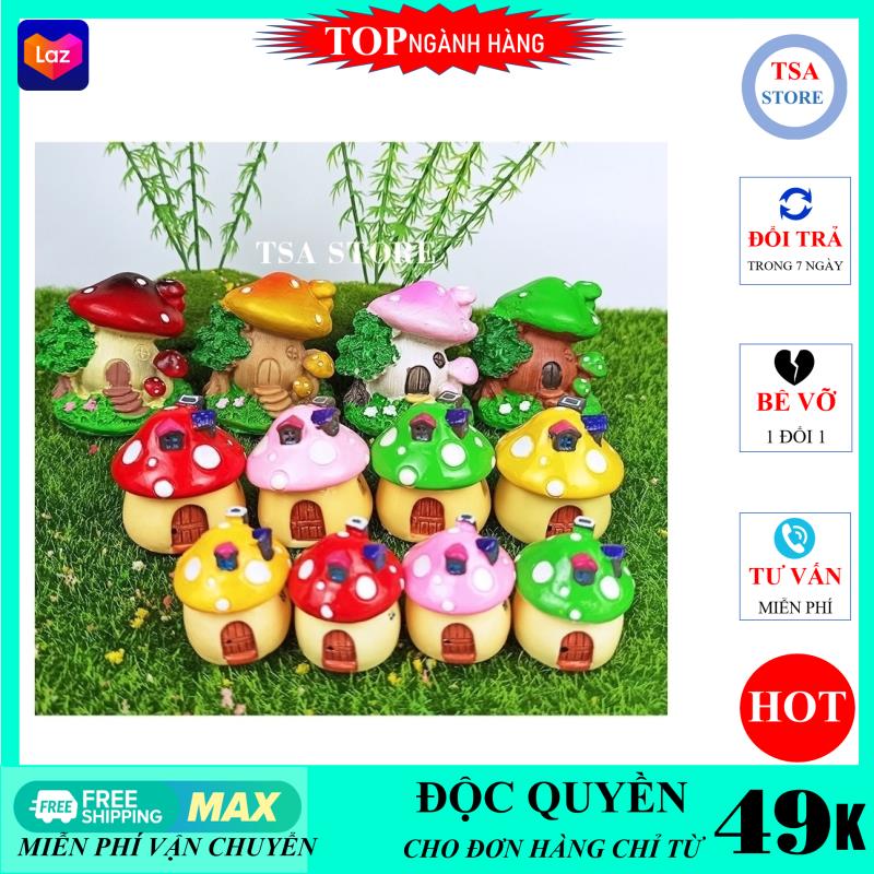 Tiểu cảnh mini Nhà nấm trang trí tiểu cảnh sen đá/chậu cây mini/terrarium/hồ cá/bonsai/hòn non bộ/sen đá/xương rồng TSA STORE