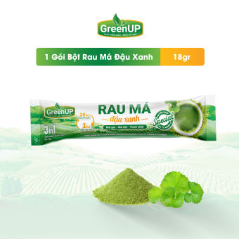 Gói Bột Rau Má Đậu Xanh GreenUP 3in1(18g x 1 gói)- Sản phẩm Dùng Thử GIÁ SỐC- Rau Má Uống Liền- RMDXG01