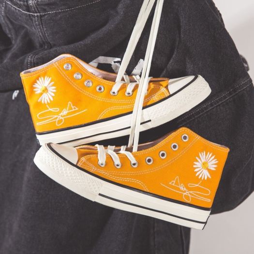 ✁◊  GIÀY HOA CÚC Giày CV Hoa Cúc Cổ Cao Full Box HOT TREND Màu đen Màu Tím Màu Xanh Màu Trắng Màu Vàng Màu Hồng