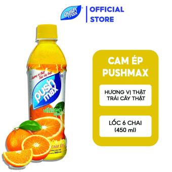 Lốc 6 Chai Nước Trái Cây Cam Ép Pushmax (350ml x 6 Lon)
