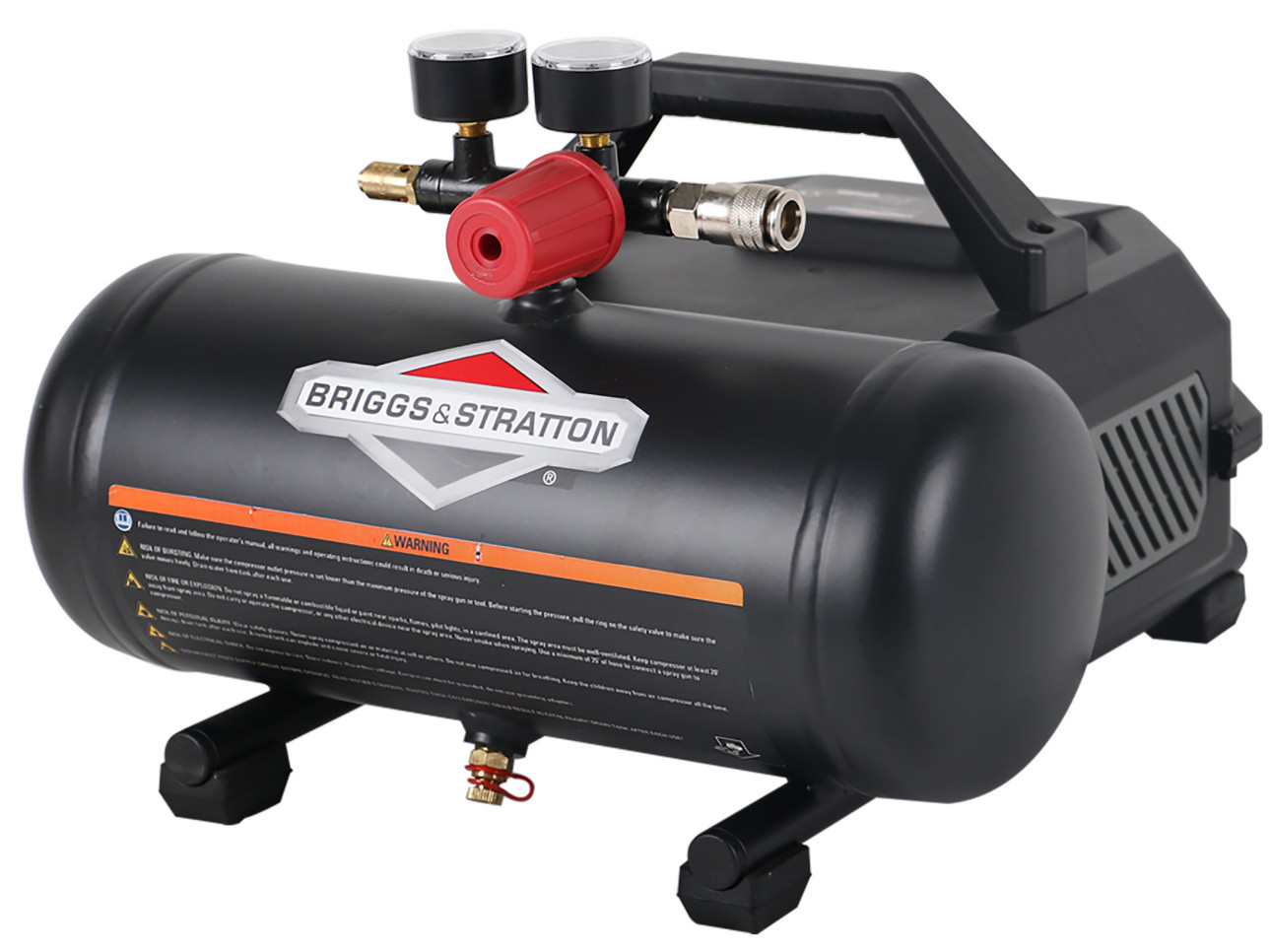 Máy nén khí không dầu hiệu b/s – briggs & stratton usa bình chứa 6l công suất 1.5hp model 0200682-hàng chính hãng