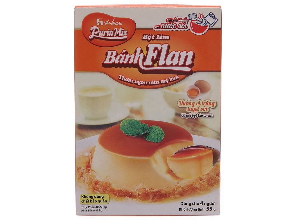 Bột bánh flan House Foods Purin Mix hương vị trứng hộp 55g