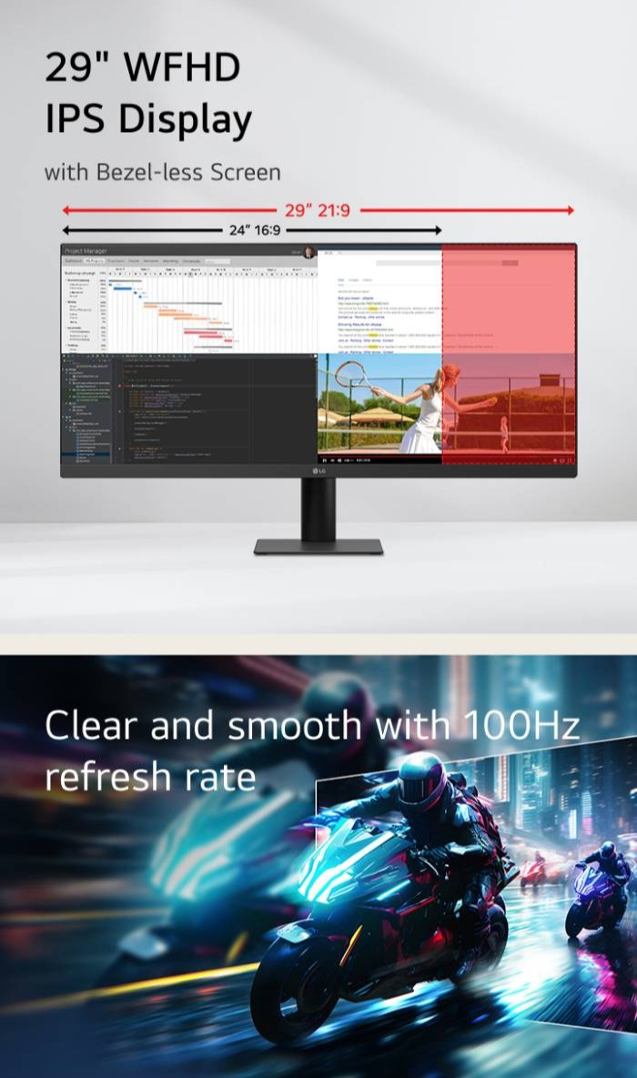 [New] Online Exclusive] LG 29U511A-B 29" UltraWide™ HDR IPS Display Monitor | sRGB 99% | 100Hz Refresh Rate | HDR10 · v6