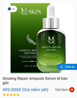 Tinh Chất Căng Bóng Da Nhân Sâm Mqskin 30ml