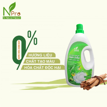 NPro - Nước Rửa Chén TINH DẦU Không Kích Ứng Da Tay - Lưu Lại Hương Thơm - An Toàn Với Trẻ