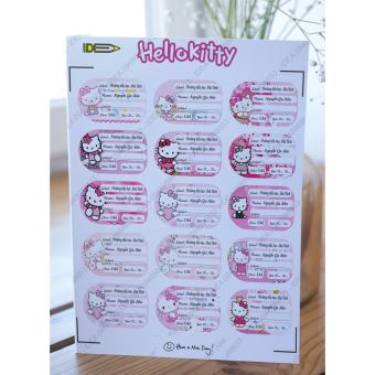 15 Nhãn vở HELLO KITTY in tên riêng cho bé