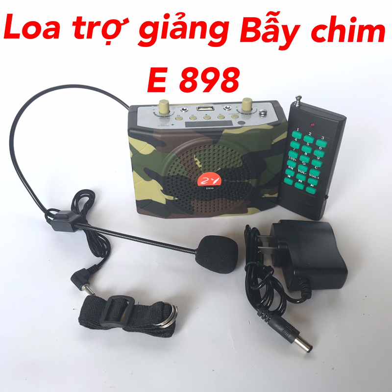 Loa bẫy chim có bluetooth e898, có remote, túi đựng