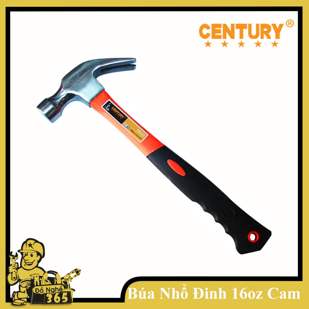 Búa nhổ đinh century 16oz cán nhựa đỏ , búa cạy đinh, búa đóng đinh, búa cán nhựa 16oz
