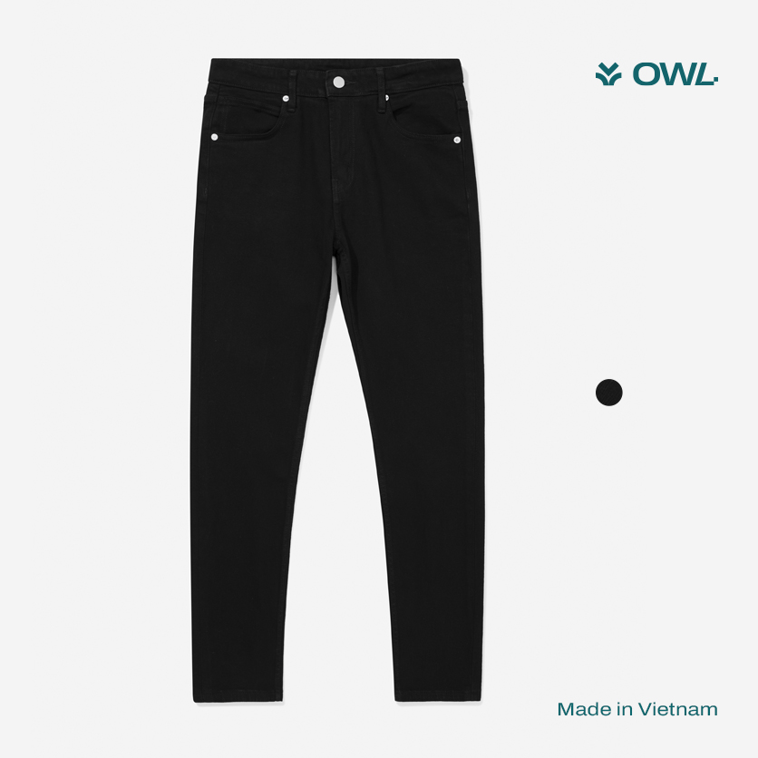 Owl brand® basic skinny jeans - quần jeans dài dáng ôm / đen trơn