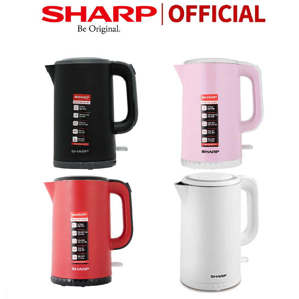Ấm đun - bình đun siêu tốc sharp 1.7 lít ekj-17evps - bảo hành chính hãng