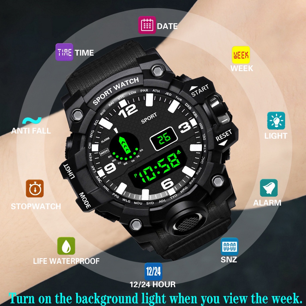 	 Jam Tangan Digital Electronic Sport Wacth Pria / Jam Tangan Pria Sport Digital Fashion Import Jam Ta 	