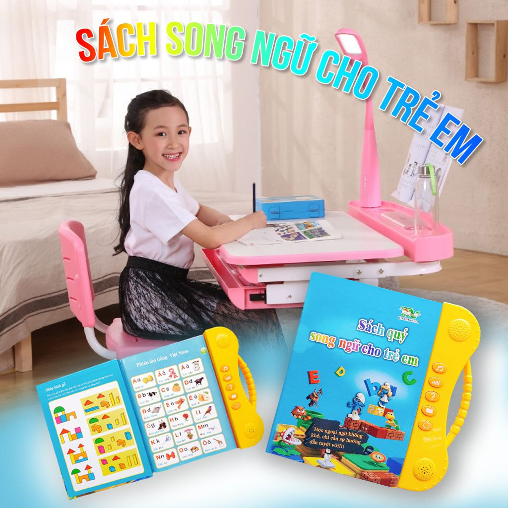 Sách song ngữ điện tử thông minh cho bé,sách anh -việt  giúp bé vừa học vừa chơi có cả tiếng việt lẫn tiếng anh