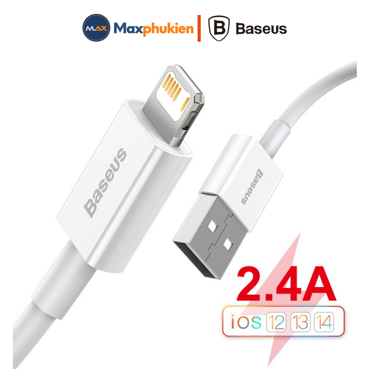 Cáp sạc nhanh baseus calys-a01 iphone 1m/2m dây bọc chống gẫy gập baseus
