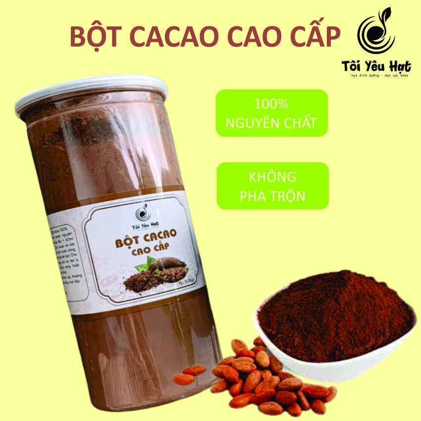 [FreeshipMax]Bột Cacao nguyên chất 100% 450gr & 230gr không chất bảo quản, không chất tạo màu, đẹp da, tốt cho sức khỏe Tôi Yêu Hạt