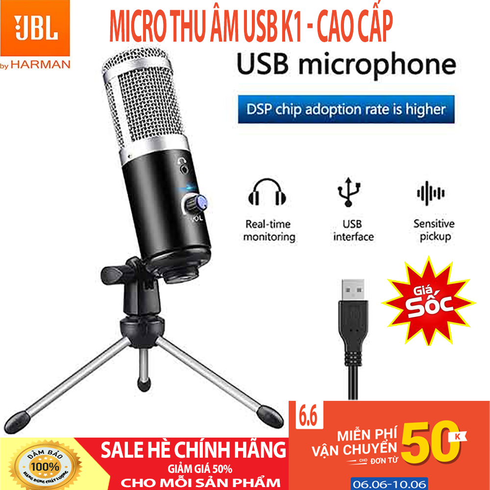 Micro thu âm usb k1 dùng cho pc,micrô ngưng tụ bmg studio usb-k1, micrô thu âm usb có tay micrô để chơi game trên máy tính.micro thu âm k1 usb kèm giá đỡ mic 3 chân livestream