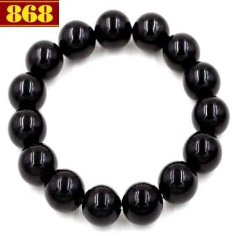 Chuỗi tay đá thạch anh Đen 14 ly 15 hạt