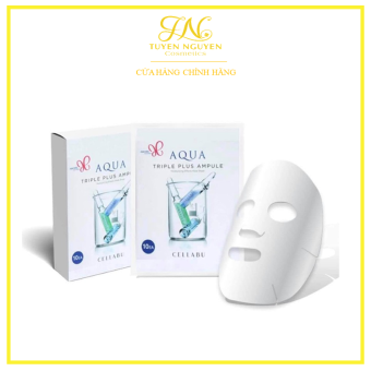 Hộp 10 miếng Mặt Nạ Amore Pacific Cellabu Aqua Ampoule Mask Cấp Nươc Kiềm Dầu Trắng Da Dạng Giấy Chứa 30ml Tinh Chất