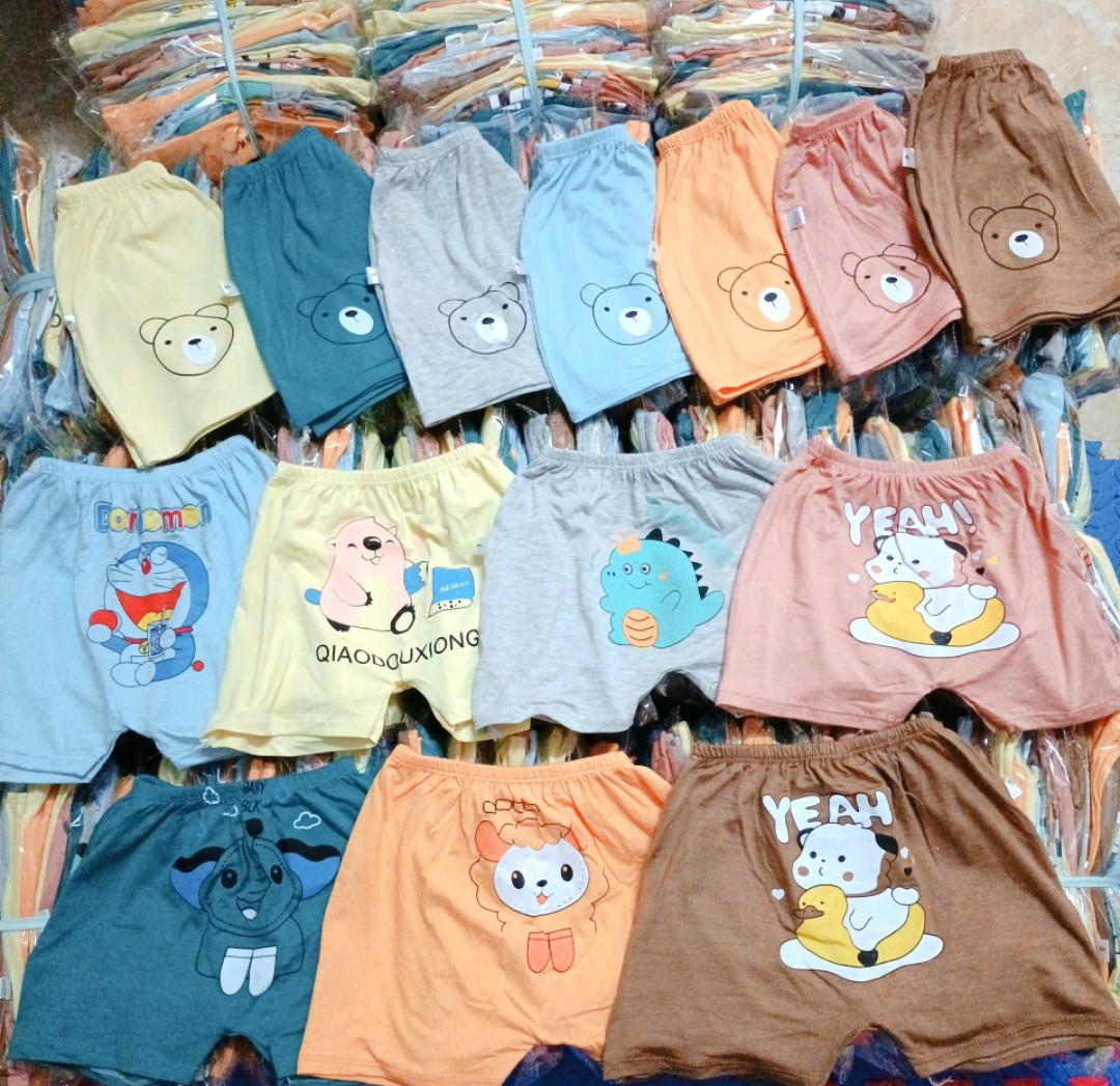 Quần Đùi Thun Lạnh, Quần Chục K.WOO Hình Mông Thú  Đáng Yêu Cho Bé Trai, Bé Gái 5-15kg