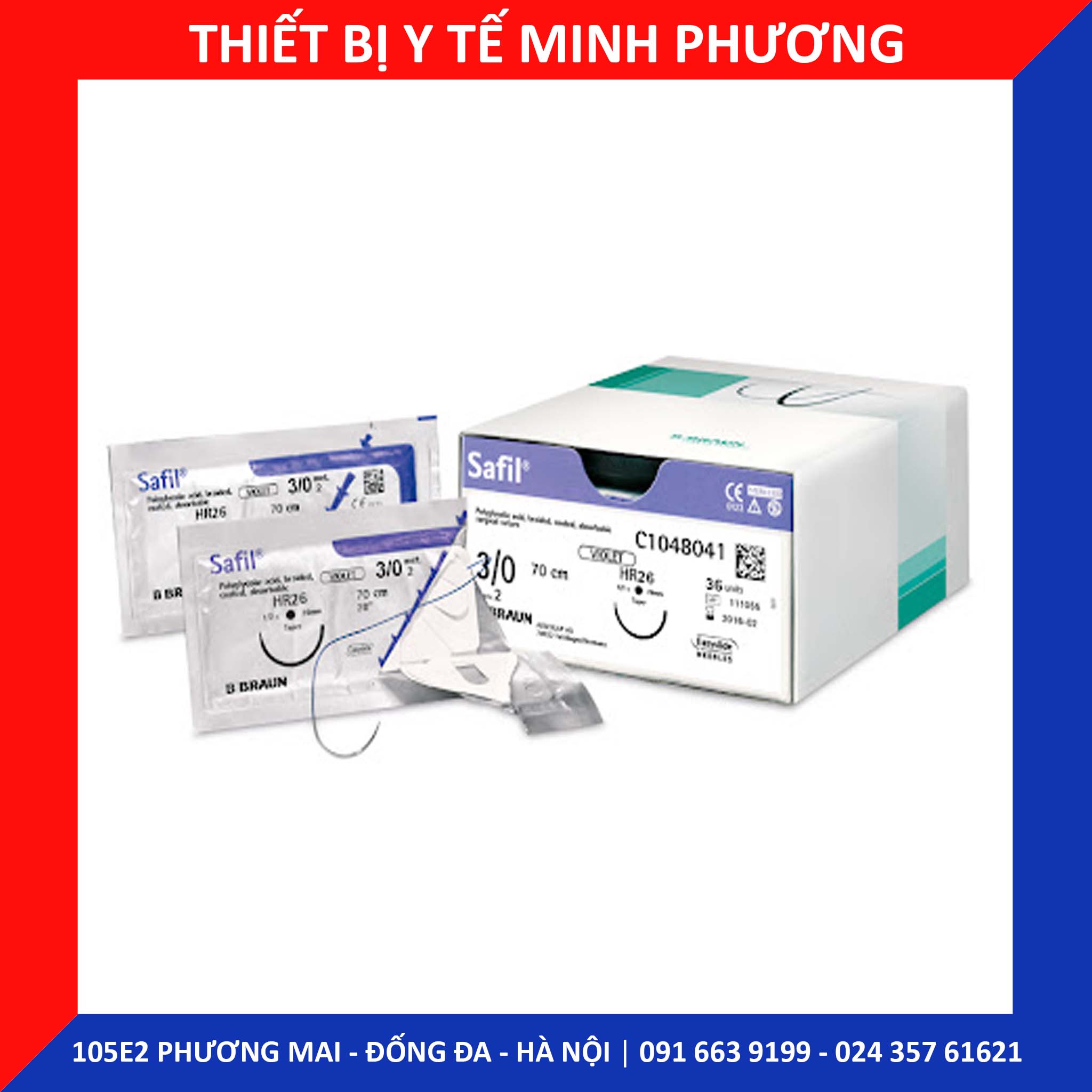 Bán lẻ chỉ khâu phẫu thuật tự tiêu safil số 2/0 3/0 4/0 5/0