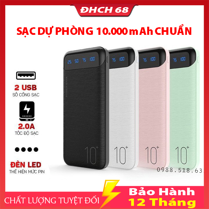 Sạc dự phòng 10000 mAh, pin sạc dự phòng, cục sạc dự phòng, sac dư phòng, sac du phong, pin dự phòng Wk – 161 bảo hành 12 tháng