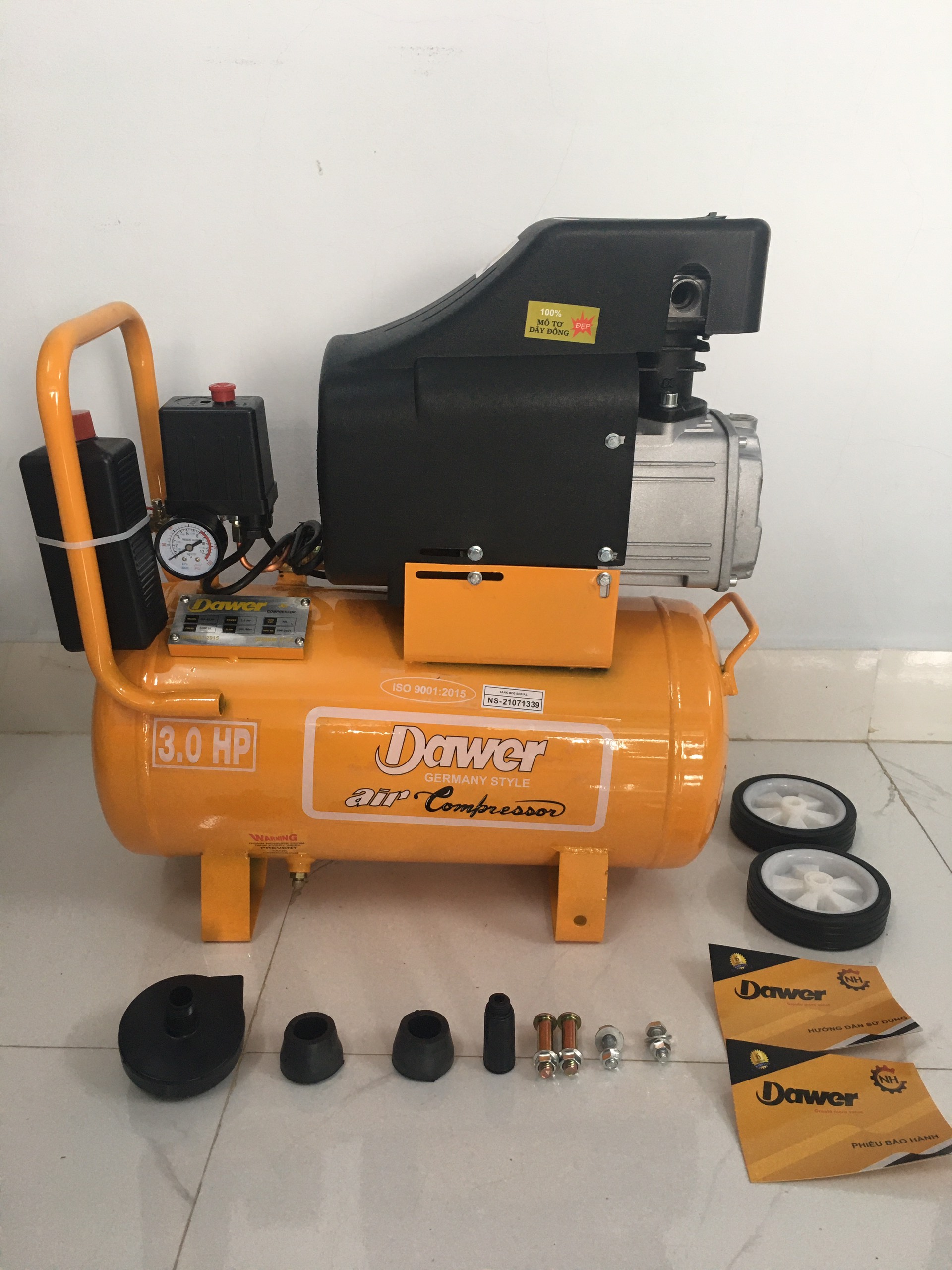 Máy nén khí có dầu liền trục dawer 4230 3hp 30l