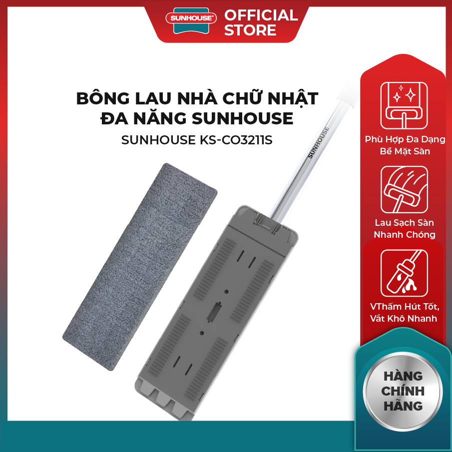 Bông lau nhà chữ nhật đa năng SUNHOUSE KS-CO3211S